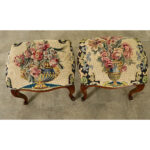 French Pair of Louis XV-style Stools with Needlepoint
