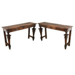 Pair of 19th Century Louis XVI Walnut Consoles