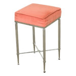 French Vintage Upholstered Vanity Stool 1 French Vintage Upholstered Vanity Stool