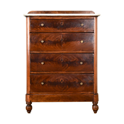 English 19th Century Mahogany Chest with Marble Top