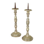 French Pair of 19th Century Pewter Candlesticks 1 French Pair of 19th Century Pewter Candlesticks