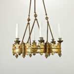 French 19th Century Gothic Style Brass Chandelier