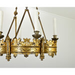 French 19th Century Gothic Style Brass Chandelier
