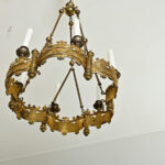 French 19th Century Gothic Style Brass Chandelier