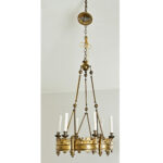 French 19th Century Gothic Style Brass Chandelier