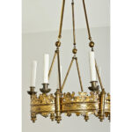 French 19th Century Gothic Style Brass Chandelier