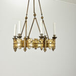 French 19th Century Gothic Style Brass Chandelier