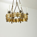 French 19th Century Gothic Style Brass Chandelier