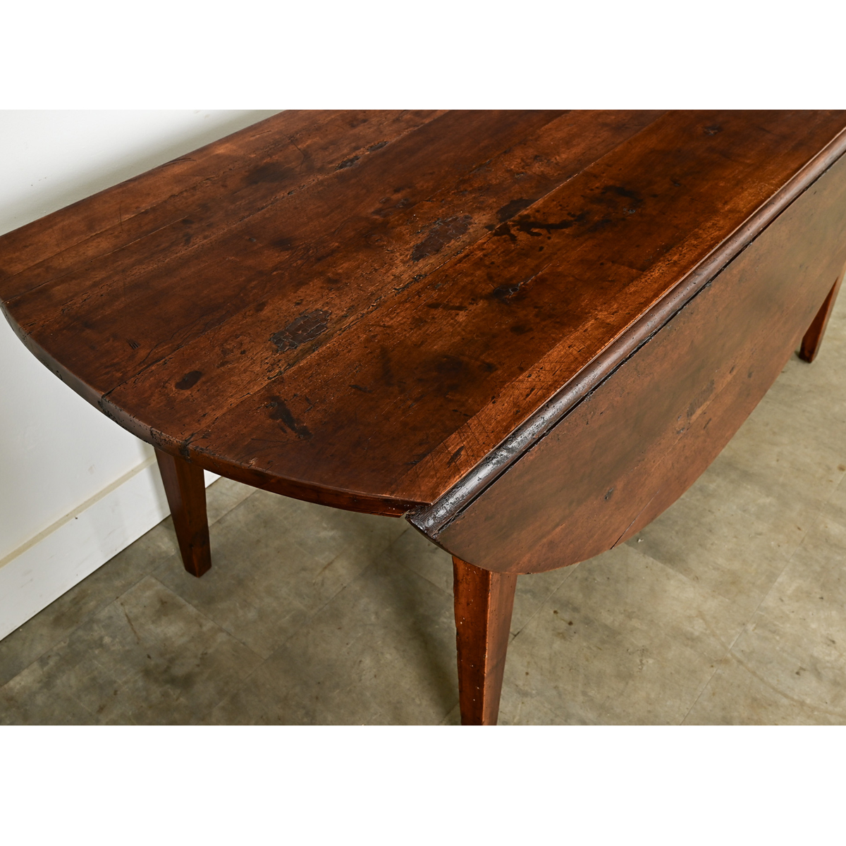 Exceptional French Oval Walnut Drop Leaf Dining Table Fireside Antiques