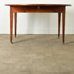 French 19th Century Round Walnut Drop Leaf Dining Table