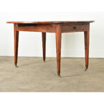 French 19th Century Round Walnut Drop Leaf Dining Table