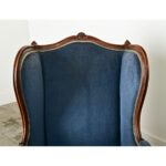 French Pair of Louis XV Wingback Bergeres & Ottoman