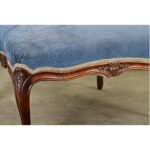 French Pair of Louis XV Wingback Bergeres & Ottoman