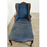 French Pair of Louis XV Wingback Bergeres & Ottoman