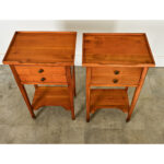 French Pair of Reproduction Fruitwood Bedside Tables