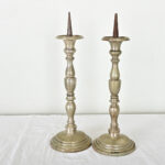 French Pair of 19th Century Pewter Candlesticks