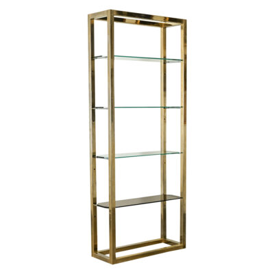 Vintage Hollywood Regency Brass & Glass Etagere