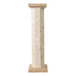 French Hollywood Regency Travertine Column
