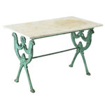 French Cast Iron & Marble Bistro Table