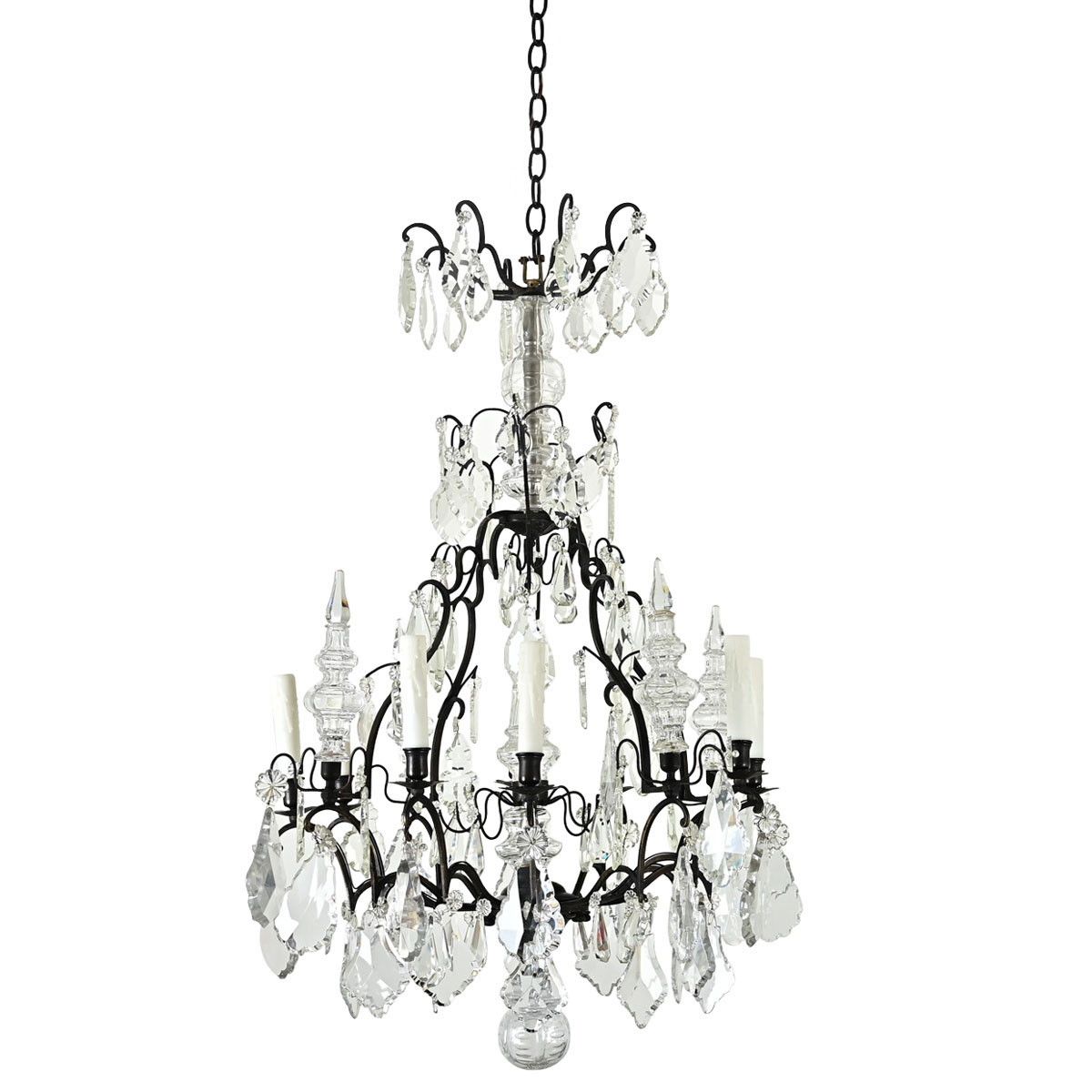 French Louis XVI Style Crystal Chandelier - Fireside Antiques