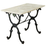 French 19th Century Cast Iron & White Marble Bistro Table