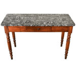French 19th Century Marble & Walnut Bakery Table