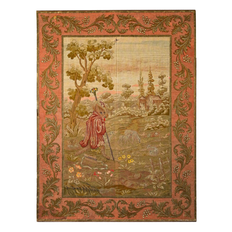 French 19th Century Framed Fox Tapestry