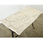French Vintage Cast Iron & Curvy Marble Bistro Table