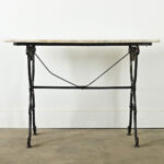French 19th Century Cast Iron & White Marble Bistro Table