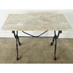 French 19th Century Cast Iron & White Marble Bistro Table