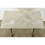 French 19th Century Cast Iron & White Marble Bistro Table