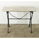 French 19th Century Cast Iron & White Marble Bistro Table
