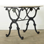 French 19th Century Cast Iron & White Marble Bistro Table