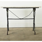 French 19th Century Cast Iron & White Marble Bistro Table