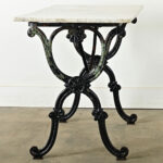 French 19th Century Cast Iron & White Marble Bistro Table
