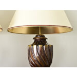 Pair of Heavy Brass Urn Table Lamps