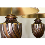 Pair of Heavy Brass Urn Table Lamps