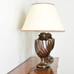 Pair of Heavy Brass Urn Table Lamps