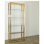 Vintage Hollywood Regency Brass & Glass Etagere