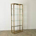 Vintage Hollywood Regency Brass & Glass Etagere