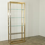 Vintage Hollywood Regency Brass & Glass Etagere