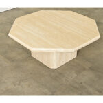 French Hollywood Regency Travertine Coffee Table