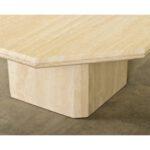 French Hollywood Regency Travertine Coffee Table