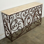 French 19th Century Iron & Marble Balcony Rail Console