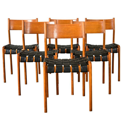 Italian Set of Six Midcentury Dining Chairs