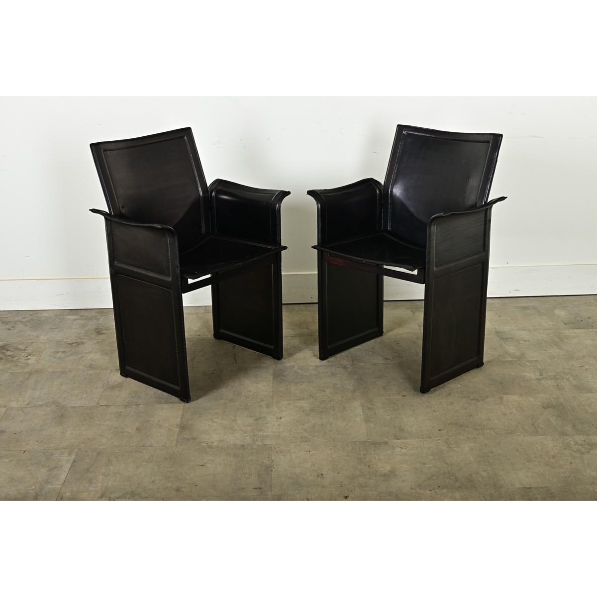 Vintage Italian Matteo Grassi Leather Armchairs - Fireside Antiques