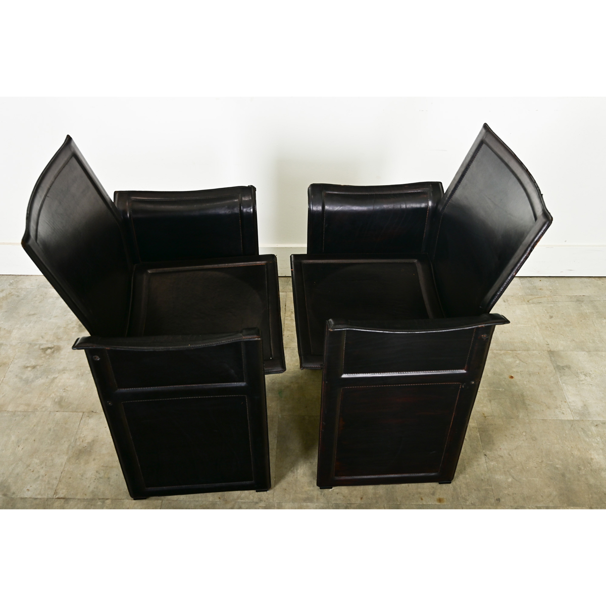 Vintage Italian Matteo Grassi Leather Armchairs - Fireside Antiques