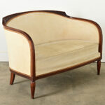 French Art Deco Walnut & Upholstered Settee