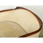 French Art Deco Walnut & Upholstered Settee