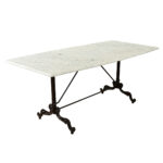 French Iron & Marble Outdoor Dining Table